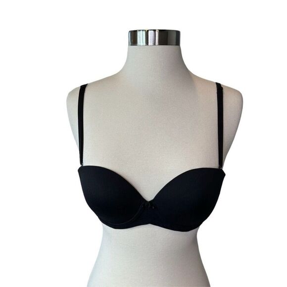 Victoria’s Secret Convertible Bra Strapless Padded Wired Black Women 34B - Picture 1 of 4